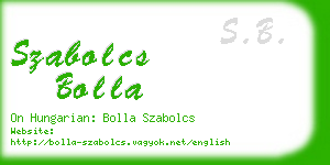 szabolcs bolla business card